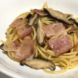 めんつゆで簡単☆ベーコンと椎茸の和風パスタ